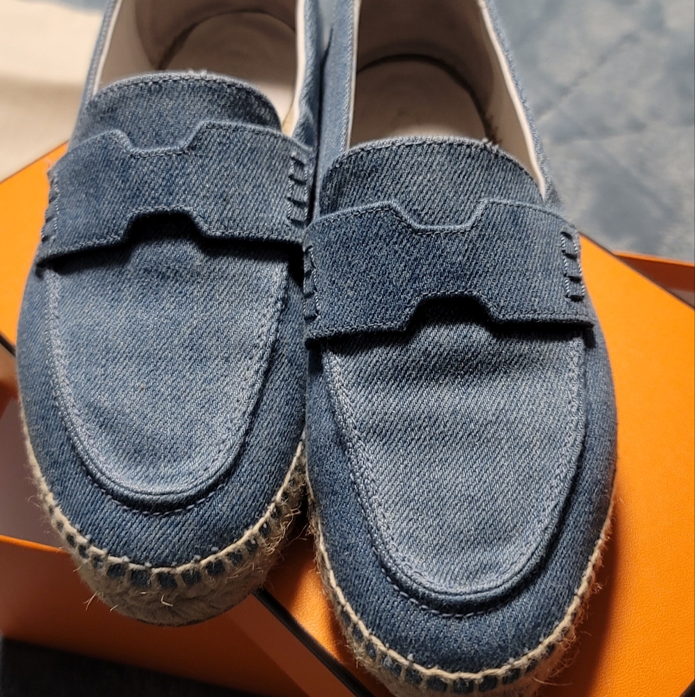 Hermes Denim Canvas Espadrilles
